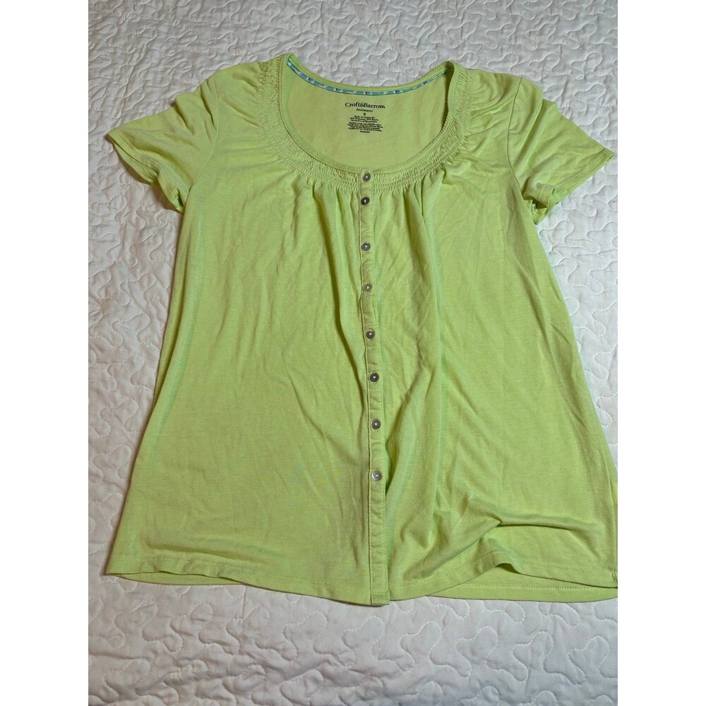 Croft & Barrow green button down top size small